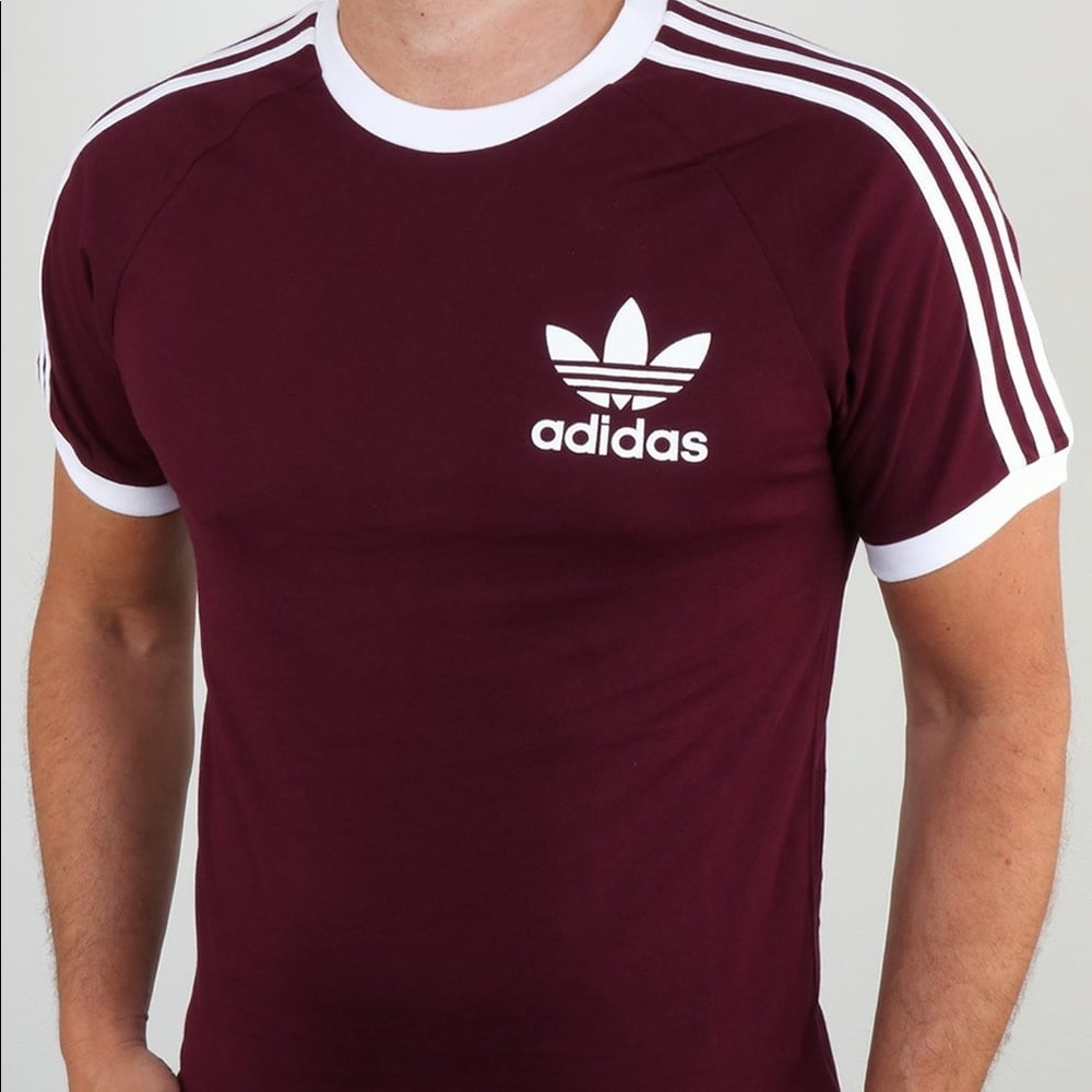Burgundy adidas t shirt - Picture 1 of 2